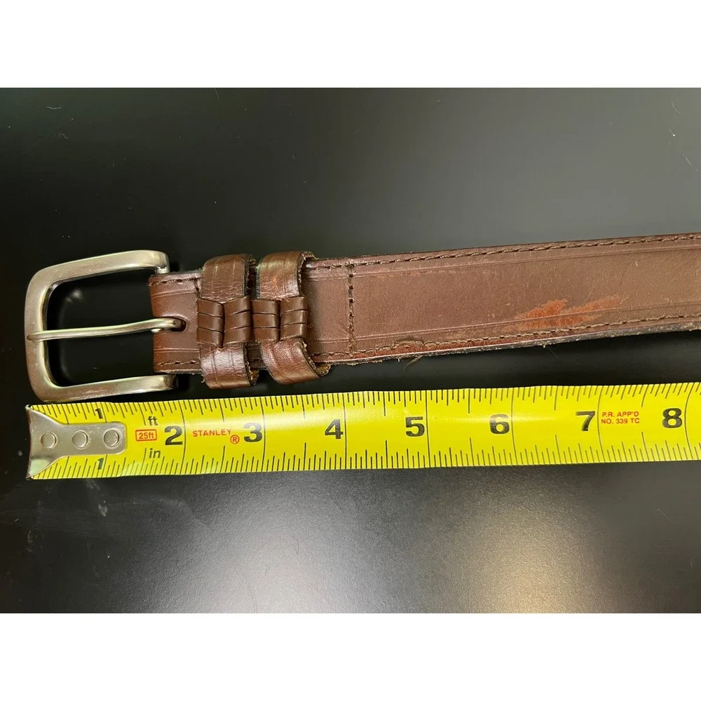 RedHead‎ Mens Brown Genuine Leather Belt Size 42 Silver Buckle Made in Mexico